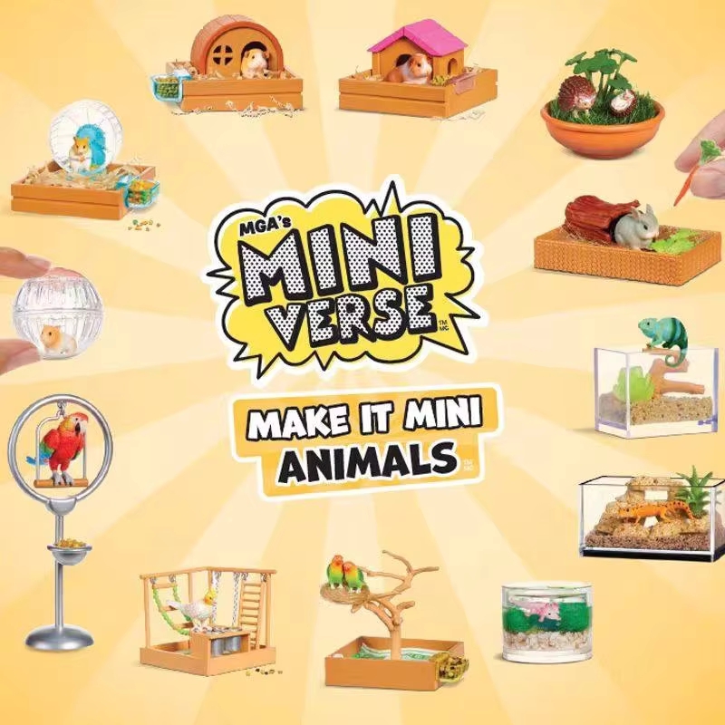 Model Kit Diorama - 新しいMGAミニバース メイクイットミニアニマルズ2シリーズ ブラインドボックス キュートミステリーボックス プレイハウス おもちゃ