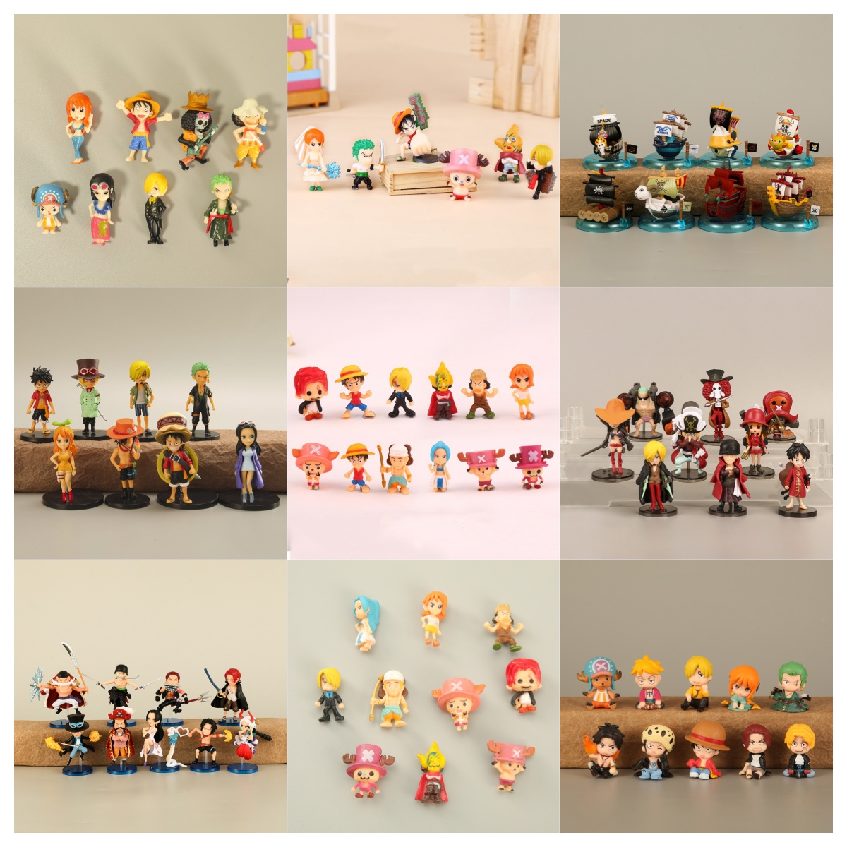 Model Kit Thousand Sunny - 6-12 ピース/セットワンピースモンキー・D・ルフィナミウソップサンジチョッパーロロノア・ゾロ PVC アクションフィギュアモデル人形おもちゃクリスマスギフト
