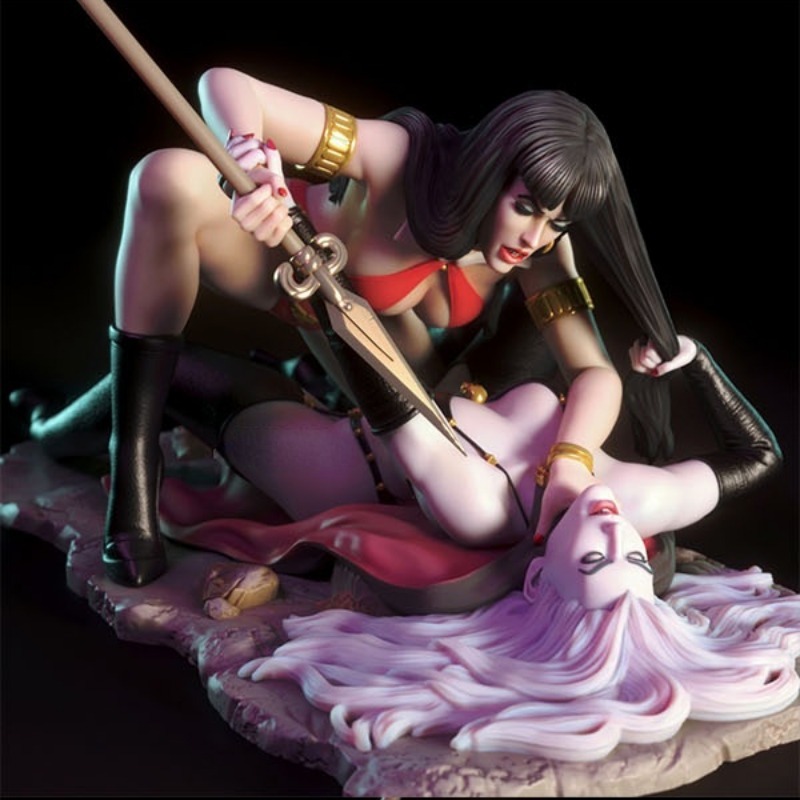 Model Kit Vs Figure - Vampire vs lady-女性用のレジンフィギュア,組み合わせキット,ファンタジーフィギュア,ミニチュアおもちゃ,組み立てられていない,1:24スケール