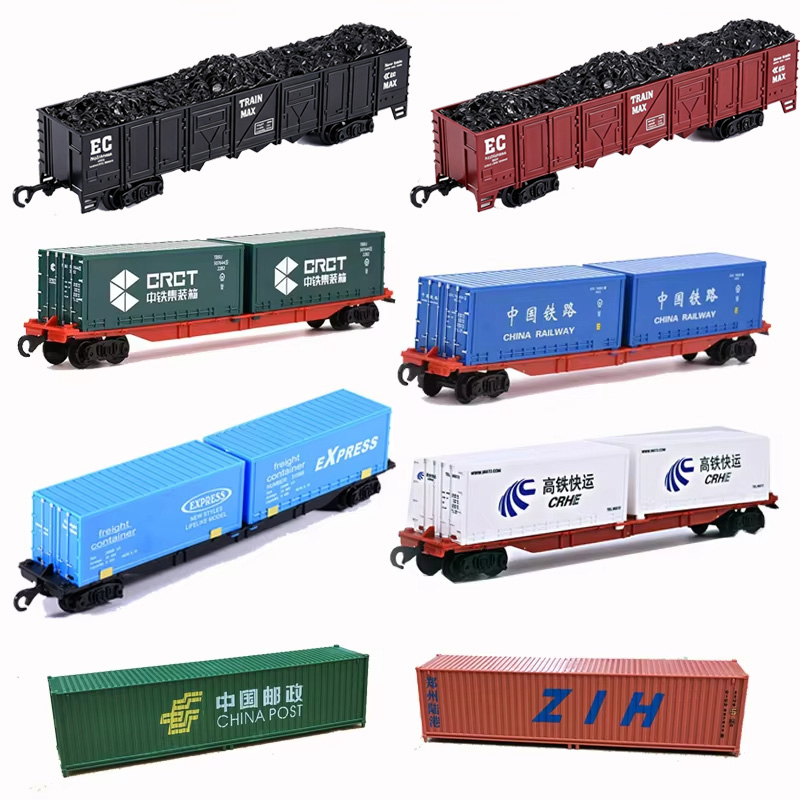Model Kit Locomotive - コンテナトラックモデル,モデリングツール,日曜大工キット,砂,鉄道,加工材料,シミュレーション,1個