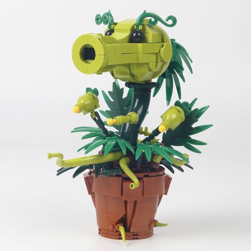 Model Kit Vs Figure - 植物vs.ゾンビ 樹食性植物モデル 組み立てブロック フィギュアキットセット ピーシューター ガトリングピーシューター