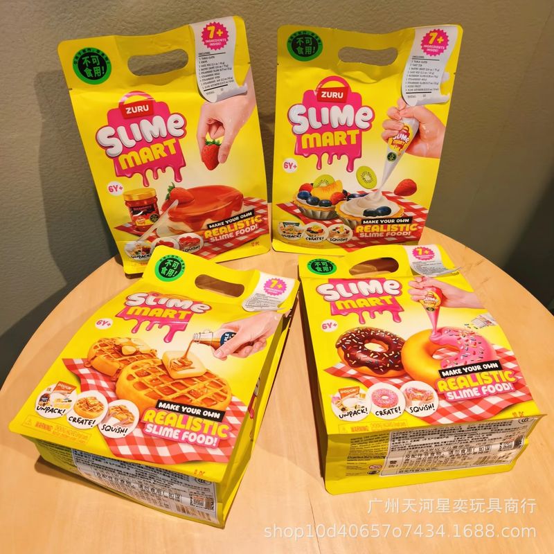 Model Kit Toy - ズールスライムマートDIYスライムキット 自分でリアルなスライムフードを作る手作りクラフトおもちゃセット イチゴドーナツワッフルおもちゃギフト付き