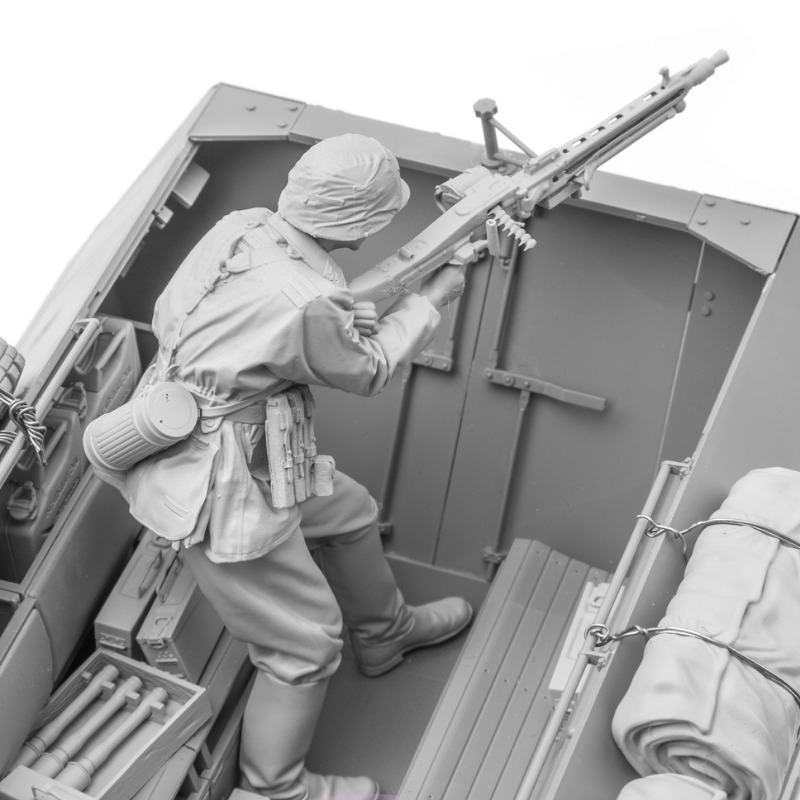 Model Kit Reshiram - 1/16 レジンフィギュア組み立てモデルキット歴史的軍事ミニチュア MG42 リアガンナーディオラマおもちゃ未組立・未塗装 0104