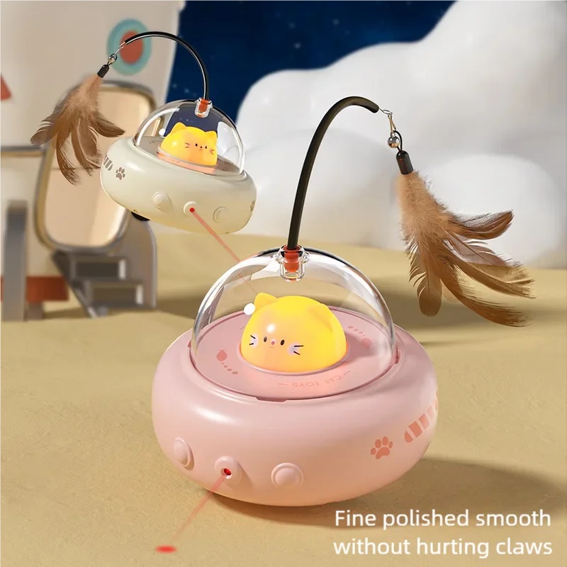 電動UFOスマートティーザー猫用おもちゃ、ベル付きインタラク - Model Kit Ufo のレビューと価格