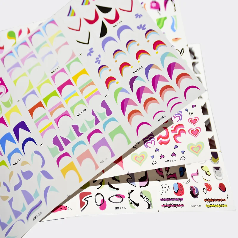 フレンチヒントネイルスライダーステッカータトゥー幾何学ライン - Waterslide Decal Paper のレビューと価格