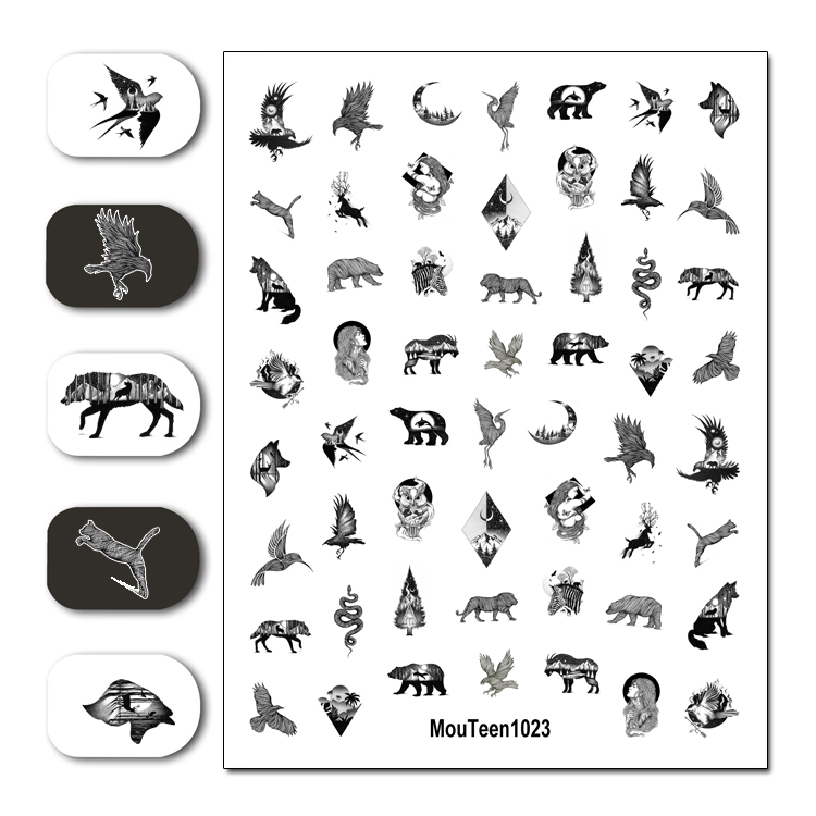 最新のホット Mouteen1029 滴下落書きネイルステッ - Waterslide Decal Paper のレビューと価格