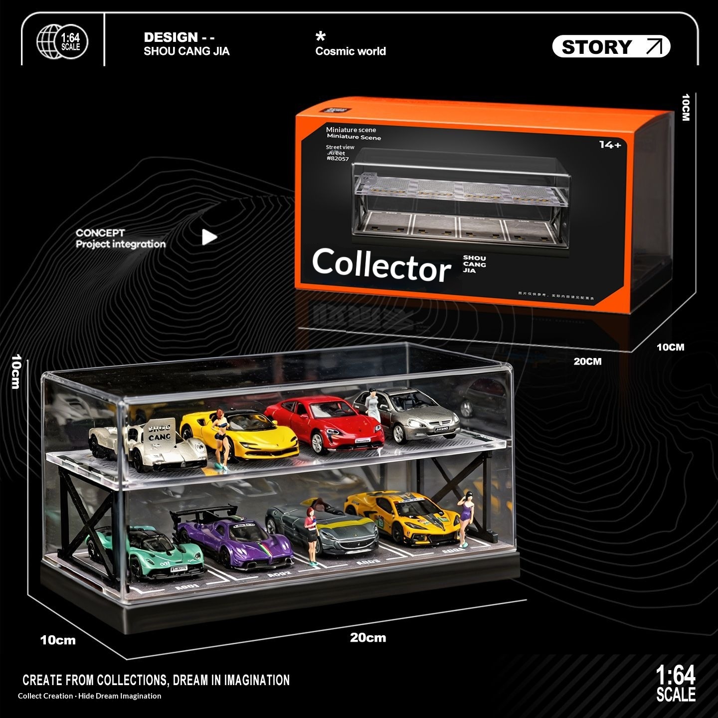 コレクター 1:64 スケール 2 階建て駐車場ジオラマ – - Model Kit Diorama のレビューと価格