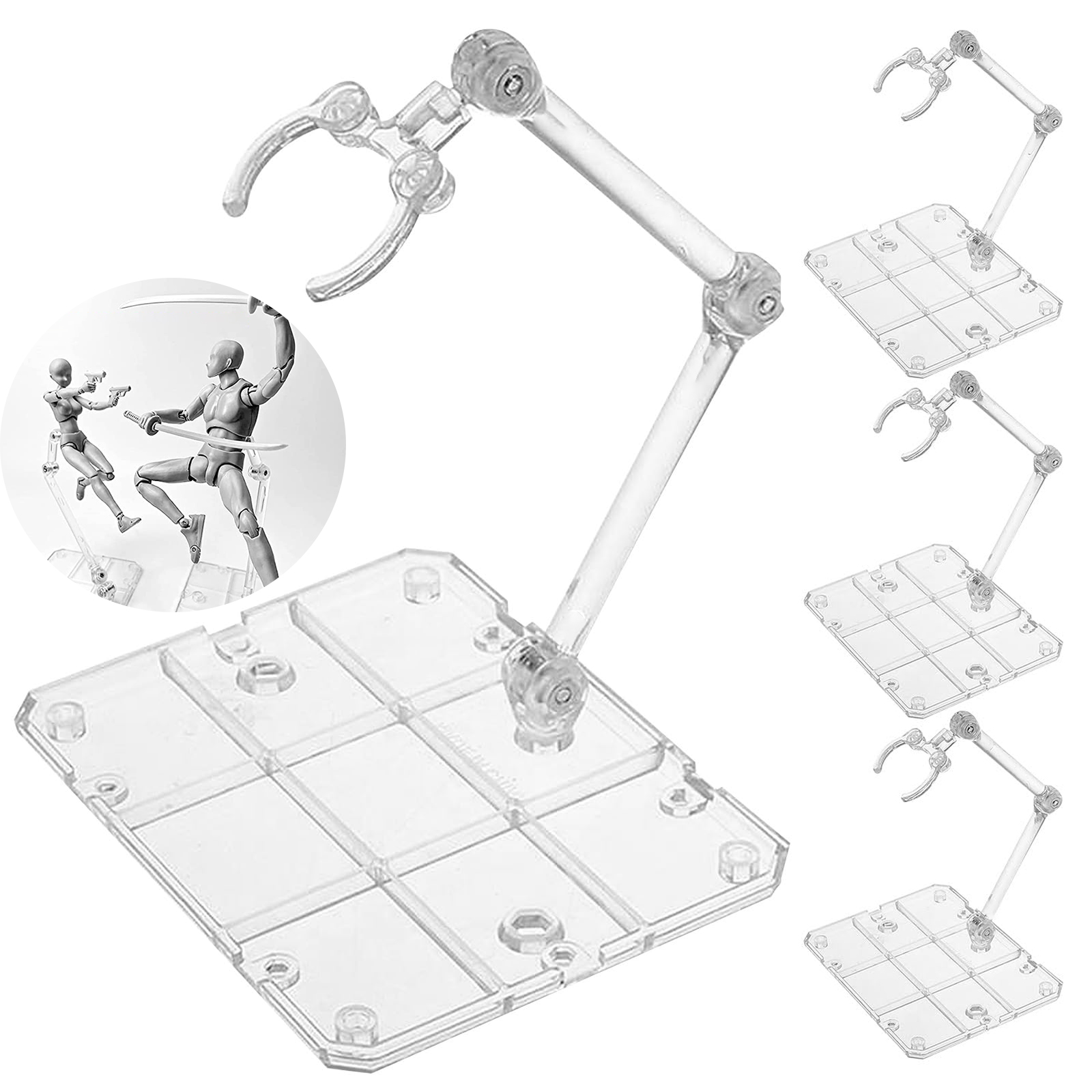 クリアアクションフィギュアスタンド、組み立てアクションフィギ - Model Kit Gundam のレビューと価格
