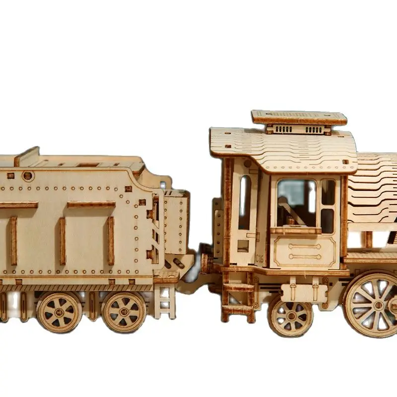 3D パズル可動クラシック蒸気機関車、車、ジープ、トラック組 - Model Kit Locomotive のレビューと価格