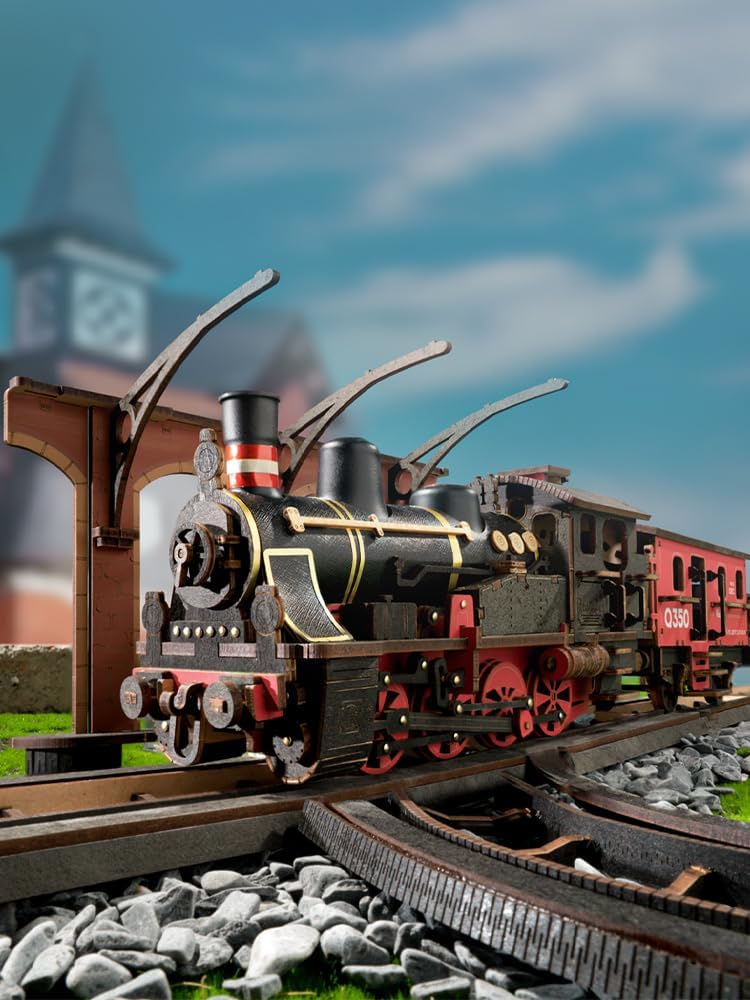 Robotime 蒸気機関車モデルキット 3D 木製パズル家 - Model Kit Locomotive のレビューと価格