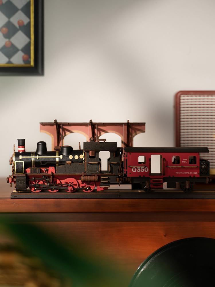 Robotime 蒸気機関車モデルキット 3D 木製パズル家 - Model Kit Locomotive のレビューと価格