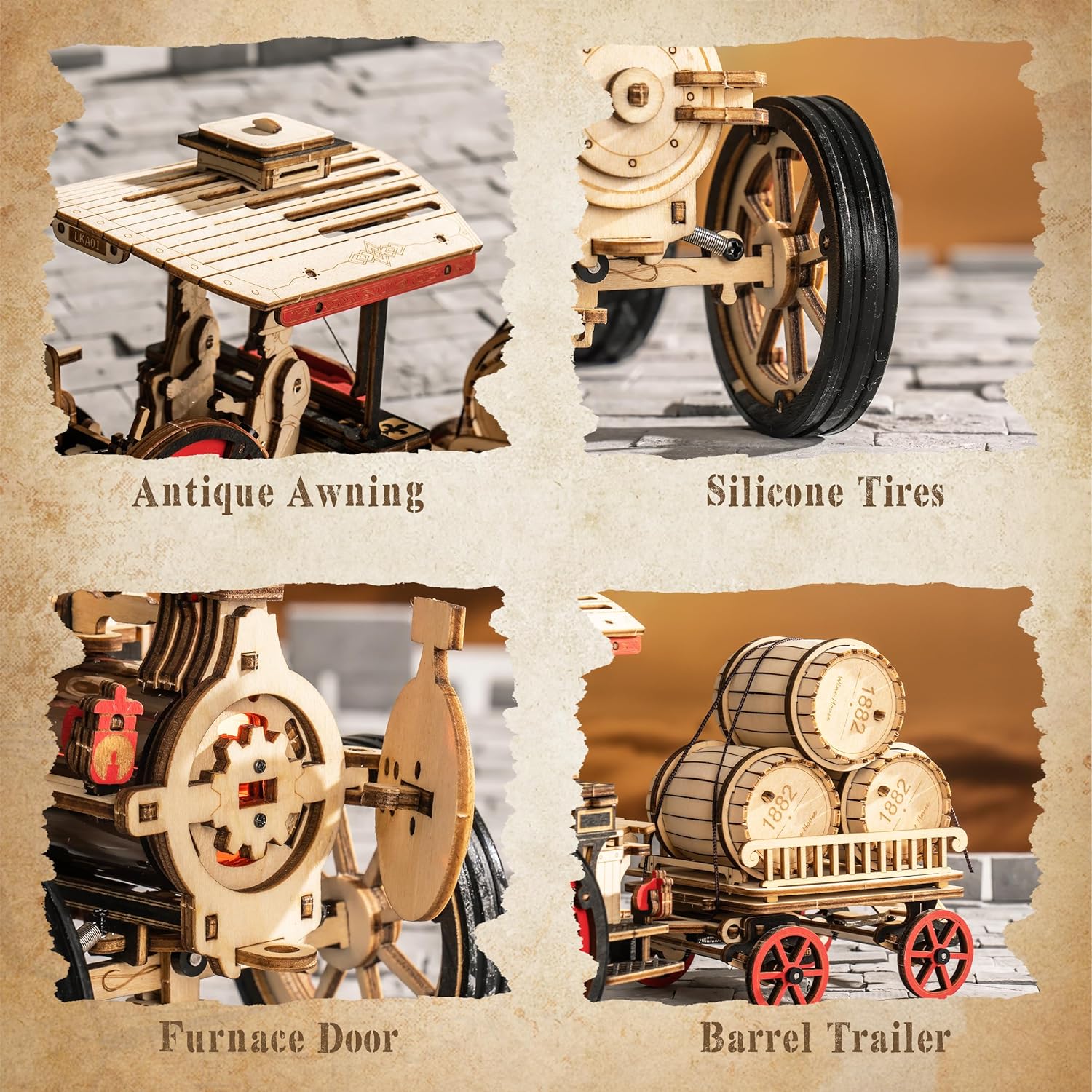 Robotime Rokr 車モデル構築キット 3D 木製パ - Model Kit Locomotive のレビューと価格